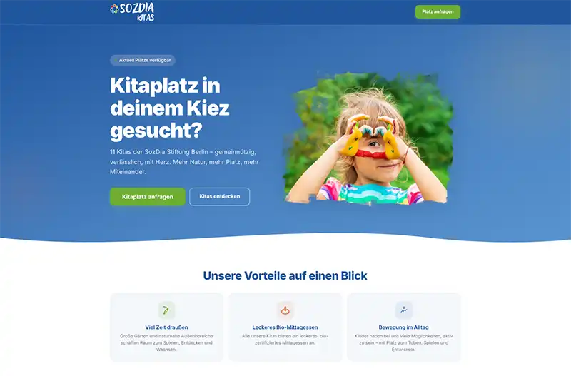 SozDia Kitas – Landingpage